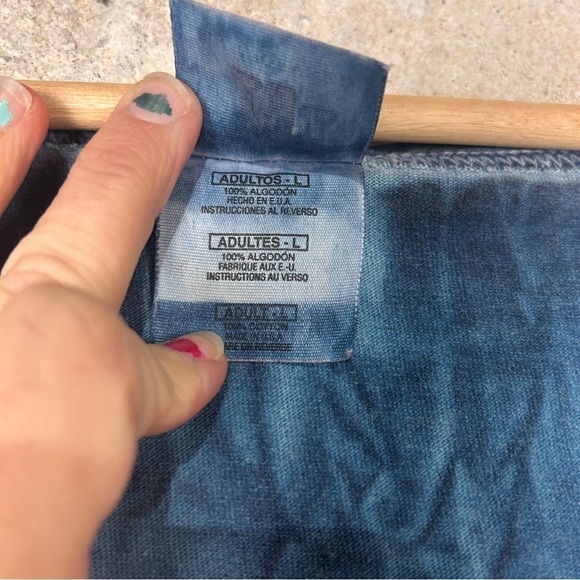 Vintage 90s unc tarheels tie dye blue navy white tank top unisex large - Picture 7 of 7